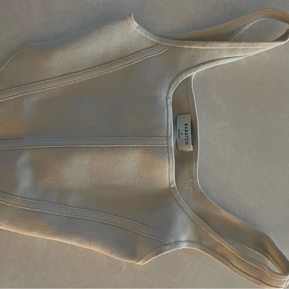 Babaton Light Beige Crop Top